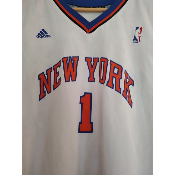 NEW YORK KNICKS NBA BASKETBALL JERSEY ADIDAS WHITE AMARE STOUDEMIRE #1 Men’s XL - Picture 2 of 6